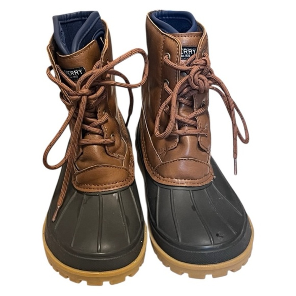 Sperry Harbor Waterproof Duck Boots Navy Blue/Brown Size 3M